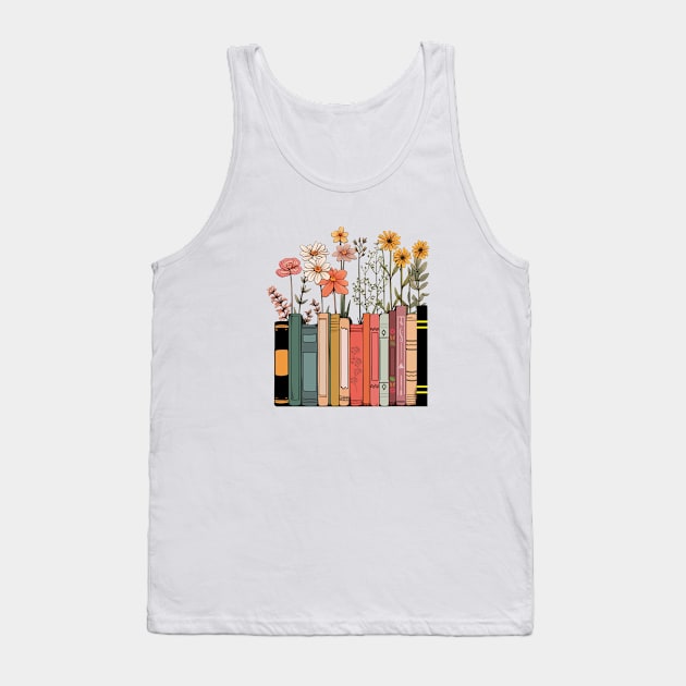 Flowers Books Tank Top by Halby